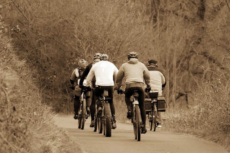 Groep fietsers